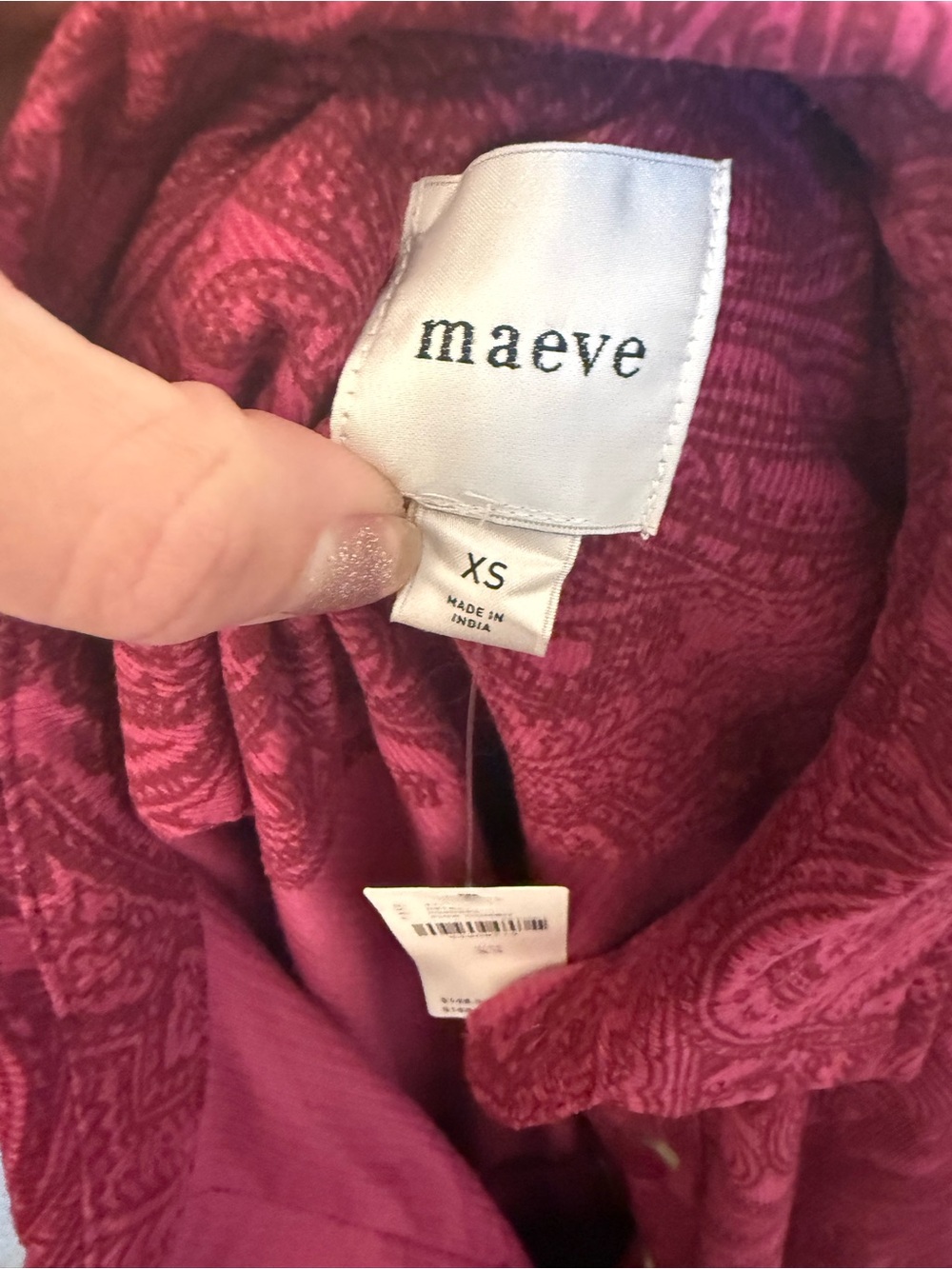Maeve Pink Paisley Button-Front Dress - Picture 5 of 8